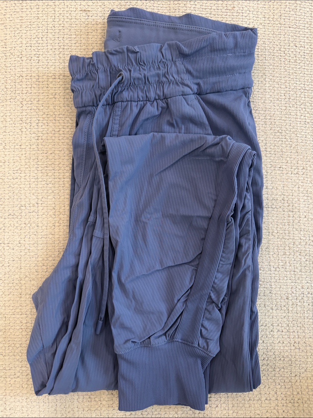 Light Periwinkle Ribbed Maxi Skirt with Drawstring Waist